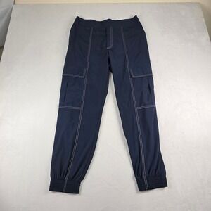 Athleta Chelsea Utility Jogger Pants Navy Blue Size 8 Contrast Stitch Cargo